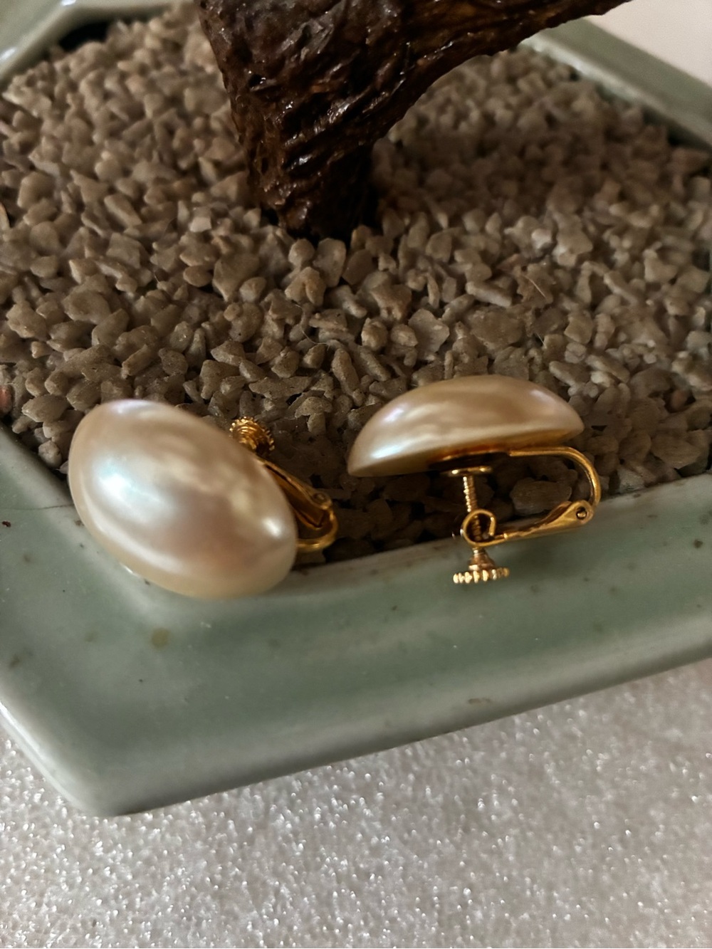 Classic Pearl Clip-On Earrings - Gold Tone